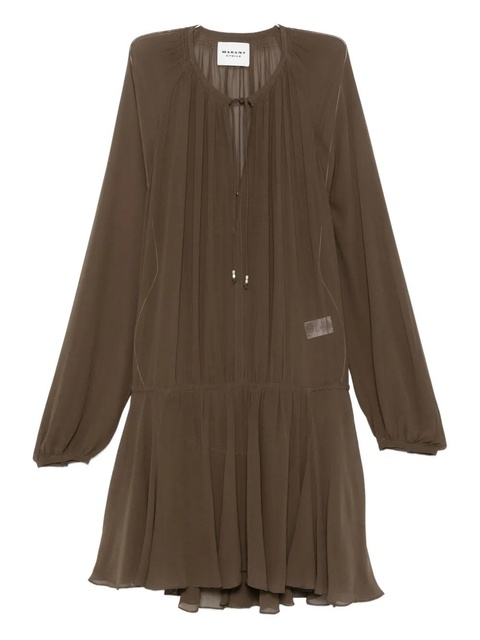 MARANT ÉTOILE pleated drawstring dress - Green - zdjęcie produktu nr 2