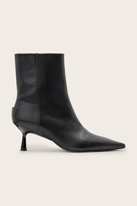 AllSaints botki skórzane Vivian Boot damskie kolor czarny na szpilce W008FD - zdjęcie produktu nr 1