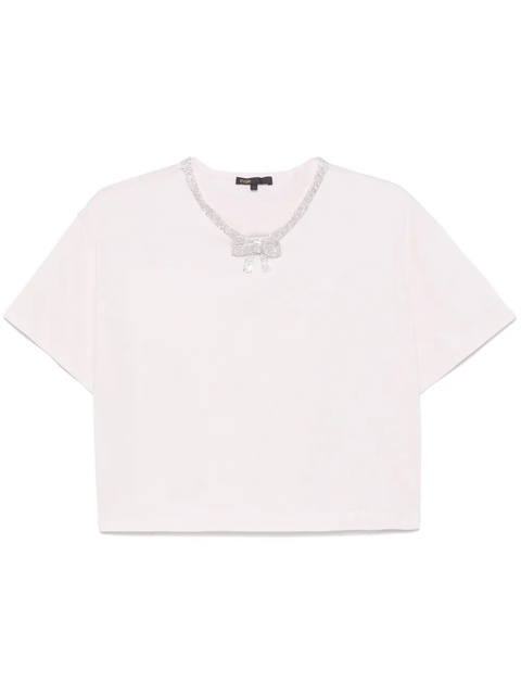 Maje embellished-neck T-shirt - Pink - zdjęcie produktu nr 2