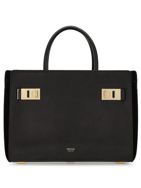 Ferragamo large Gancini leather tote - Black - zdjęcie produktu nr 1