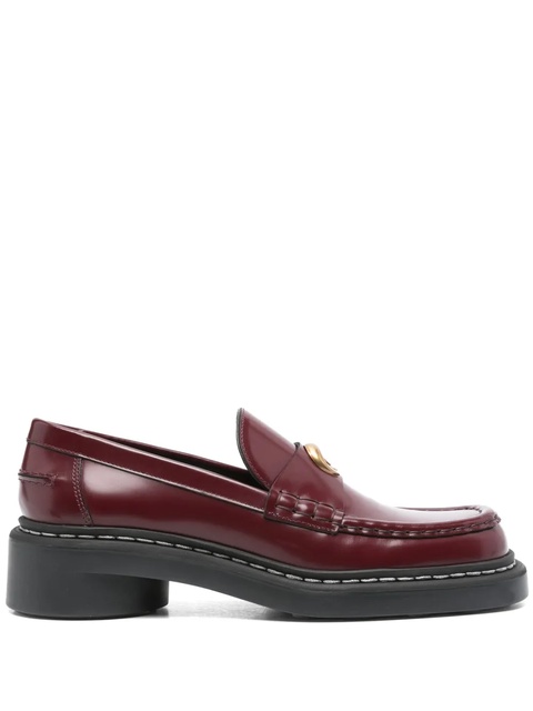 Marine Serre 50mm leather loafers - Red - zdjęcie produktu nr 1
