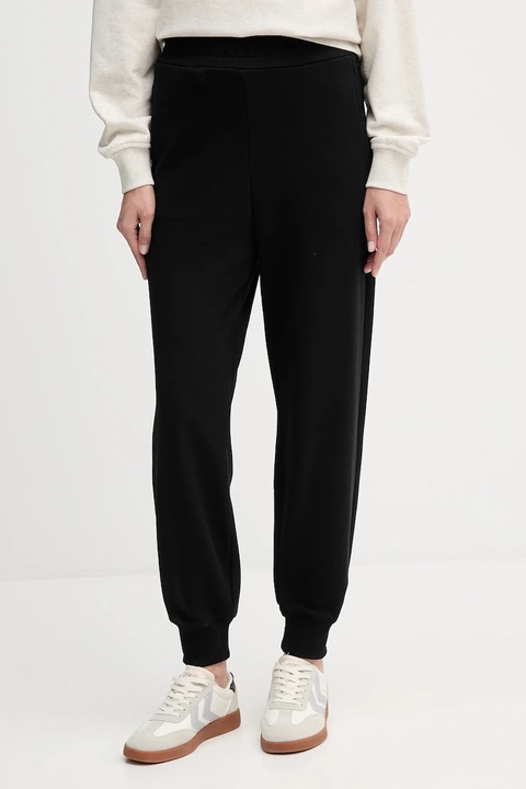 United Colors of Benetton spodnie dresowe bawełniane damskie kolor czarny gładkie 3UNIDF01A - zdjęcie produktu nr 1