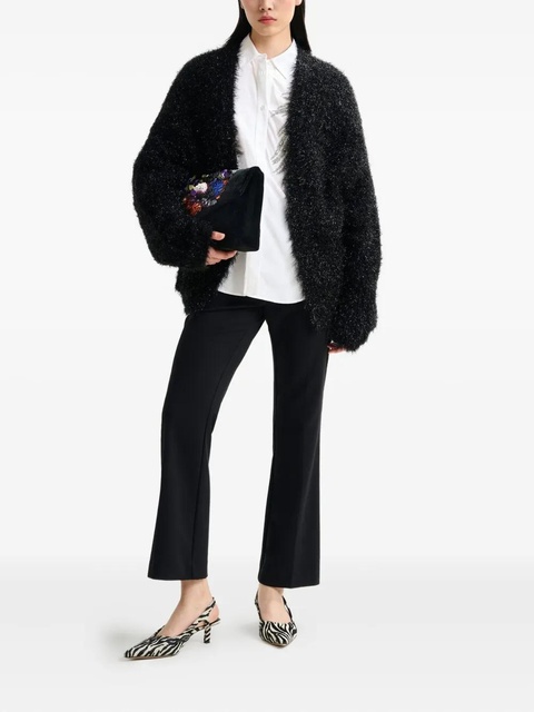 Essentiel Antwerp Ileast textured metallic-effect cardigan - Black - zdjęcie produktu nr 2