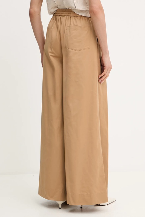 Twinset spodnie damskie kolor brązowy szerokie high waist 252LI2GBB - zdjęcie produktu nr 2