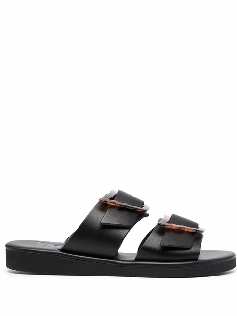 Ancient Greek Sandals Iaso oversized buckle sandals - Black - zdjęcie produktu nr 1