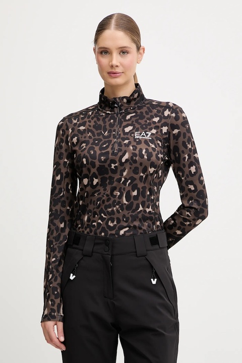 EA7 Emporio Armani bluza sportowa kolor brązowy z nadrukiem AF14634.7W000396 - zdjęcie produktu nr 1