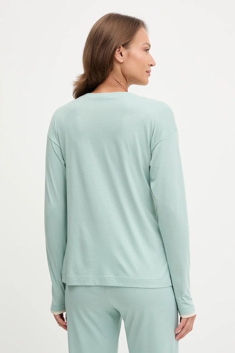 United Colors of Benetton longsleeve piżamowy damska kolor turkusowy 3Y5E3M07Q - zdjęcie produktu nr 2