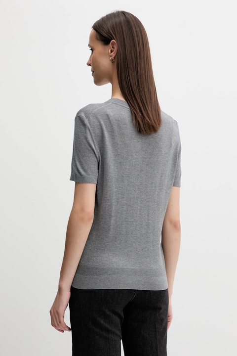 United Colors of Benetton t-shirt z jedwabiem damskie kolor szary 1ZRED10BK - zdjęcie produktu nr 2