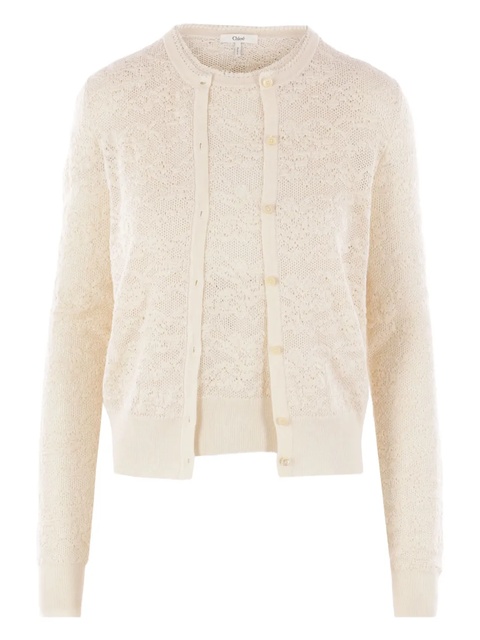 Chloé open-knit cardigan - Neutrals - zdjęcie produktu nr 1