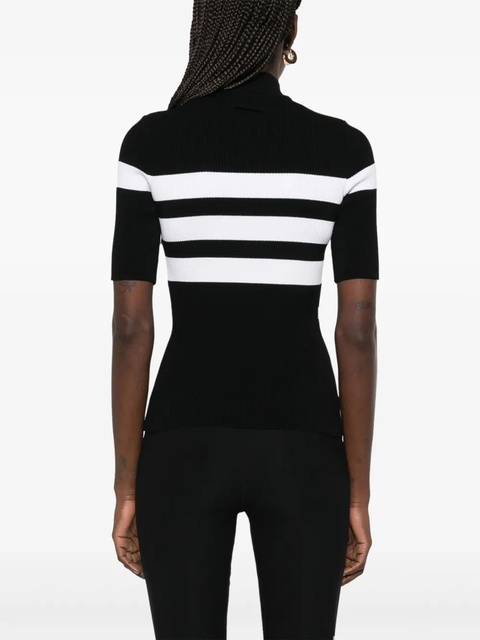 Jean Paul Gaultier striped knitted T-shirt - Black - zdjęcie produktu nr 2