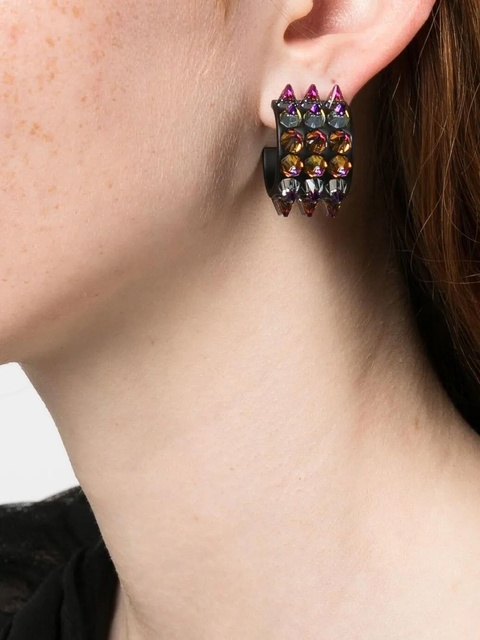 Amina Muaddi small Karma hoop earrings - Grey - zdjęcie produktu nr 2