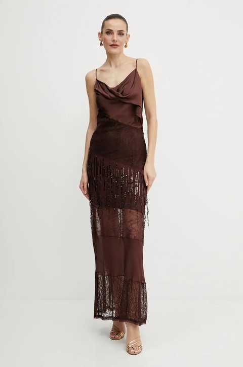 Pinko sukienka kolor brązowy maxi prosta 104752 A2DG - zdjęcie produktu nr 1