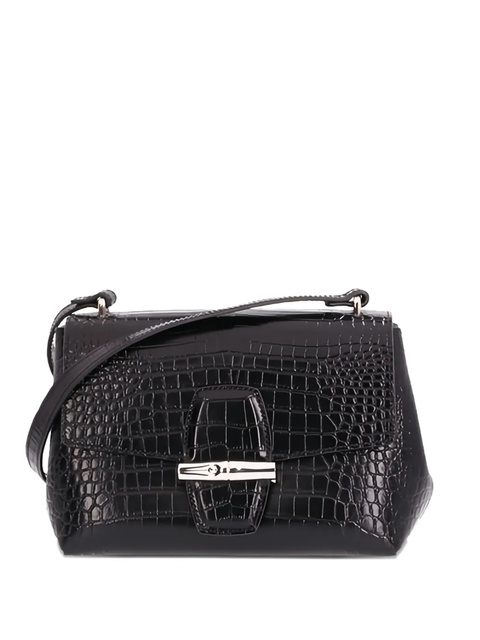 Longchamp Roseau crocodile-effect cross body bag - Black - zdjęcie produktu nr 1