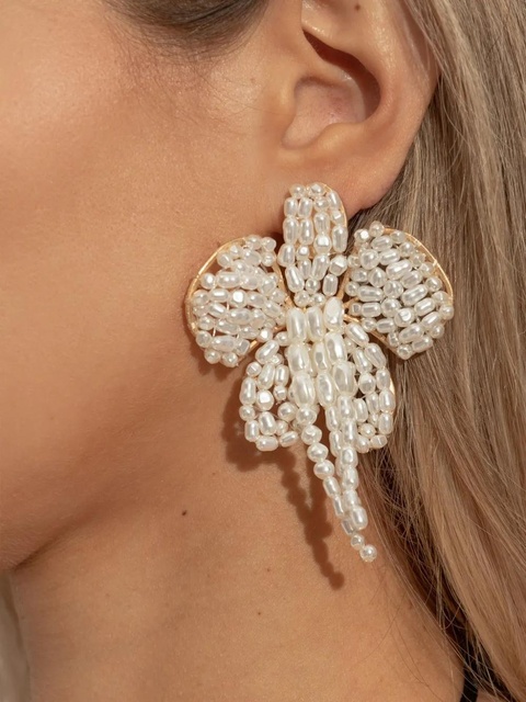 Cult Gaia Amina pearl-flower earrings - White - zdjęcie produktu nr 2