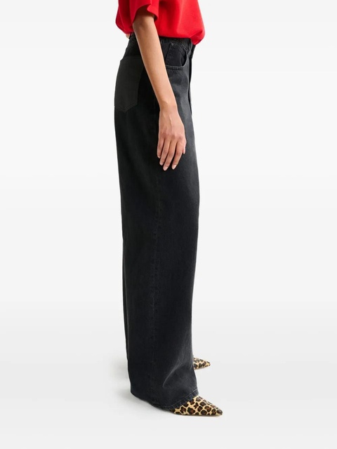 Essentiel Antwerp coated-pocket wide-leg jeans - Black - zdjęcie produktu nr 2