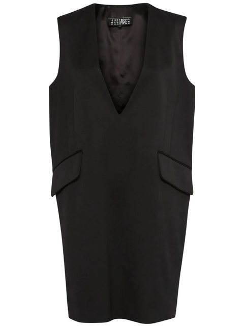 MM6 Maison Margiela plunging v-neck mini dress - Black - zdjęcie produktu nr 1