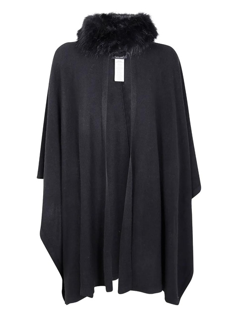 Lauren Ralph Lauren faux-fur trim cape coat - Black - zdjęcie produktu nr 1