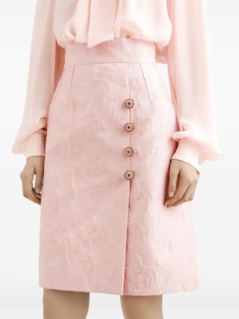 Dolce & Gabbana jacquard button-embellished skirt - Pink - zdjęcie produktu nr 2