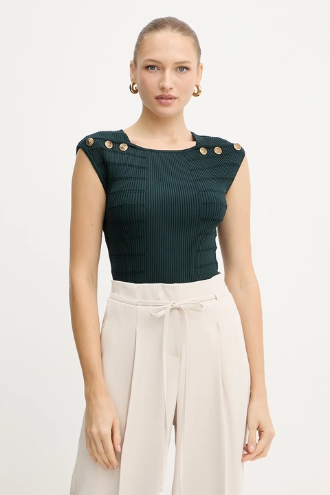 Guess top EVANGELINE damska kolor zielony gładka W5YR12 Z0130 - zdjęcie produktu nr 1