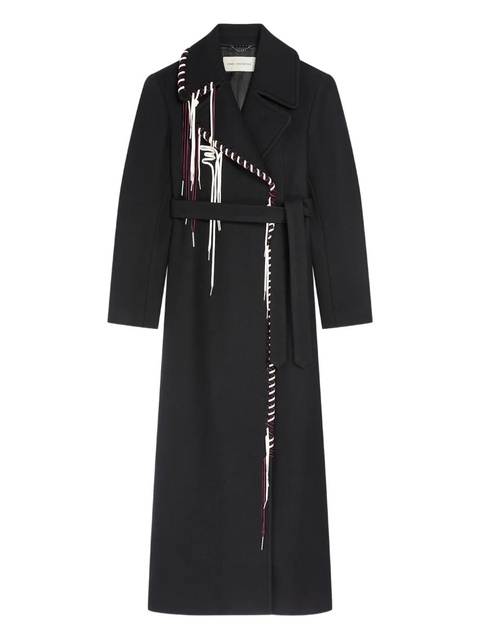 DRIES VAN NOTEN whipstitch-embellished coat - Black - zdjęcie produktu nr 1