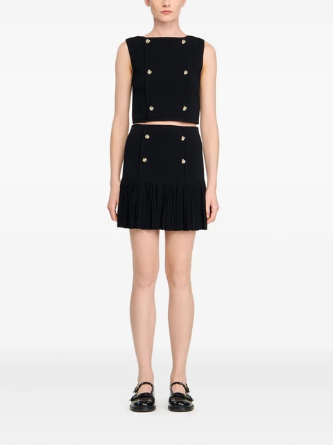 SANDRO pleated double-breasted skirt - Black - zdjęcie produktu nr 2
