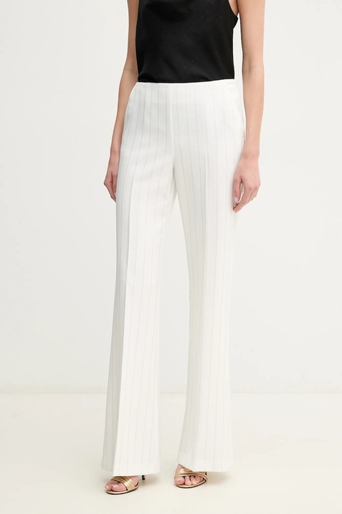 Ermanno Scervino spodnie damskie kolor biały szerokie high waist 56TP004EV7 - zdjęcie produktu nr 1