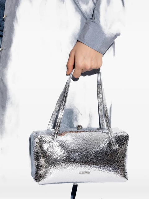 Jil Sander textured leather shoulder bag - Silver - zdjęcie produktu nr 2