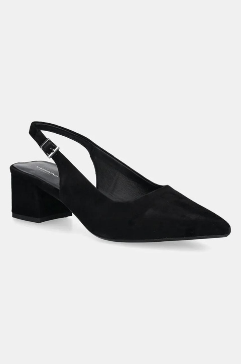 Vagabond Shoemakers czółenka zamszowe MARTA kolor czarny na słupku z odkrytą piętą 5928-140-20 - zdjęcie produktu nr 1