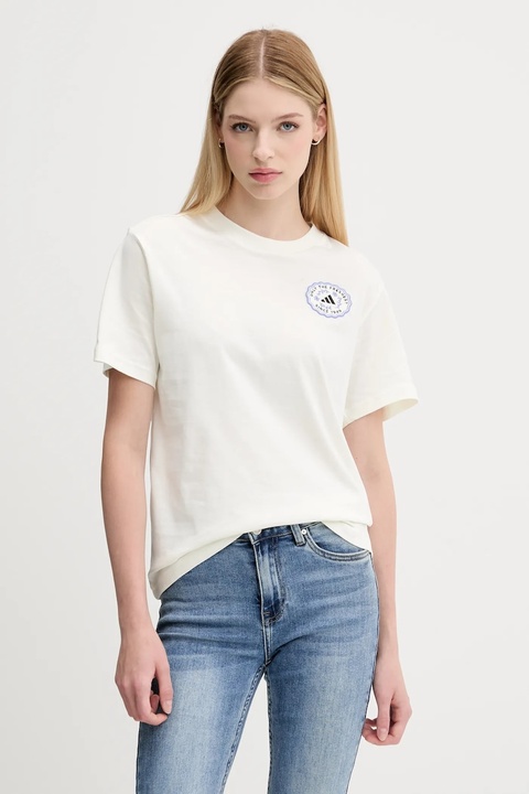 adidas t-shirt bawełniany FARMMKT damski kolor beżowy KB2485 - zdjęcie produktu nr 2