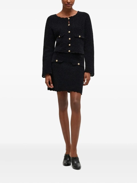 GANNI button textured mini skirt - Black - zdjęcie produktu nr 1