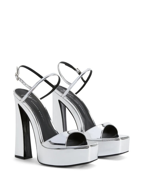 Giuseppe Zanotti Sylvy 145mm leather sandals - Silver - zdjęcie produktu nr 1