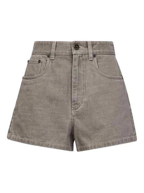 FENDI five-pockets logo-patch shorts - Grey - zdjęcie produktu nr 1