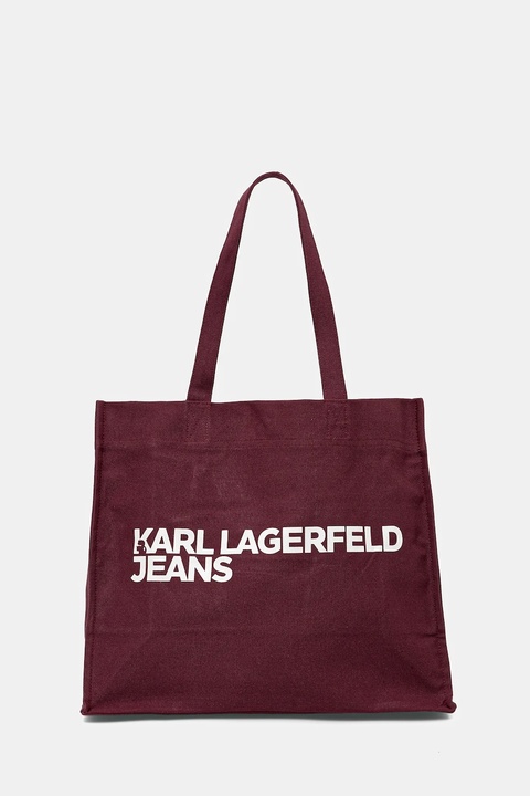 Karl Lagerfeld Jeans torba bawełniana kolor bordowy A1W50002 - zdjęcie produktu nr 1