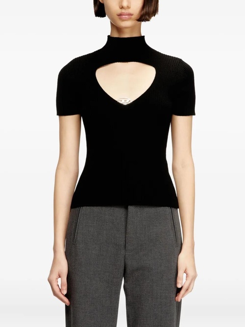 Diesel M-Olive cut-out oval hardware t-shirt - Black - zdjęcie produktu nr 1