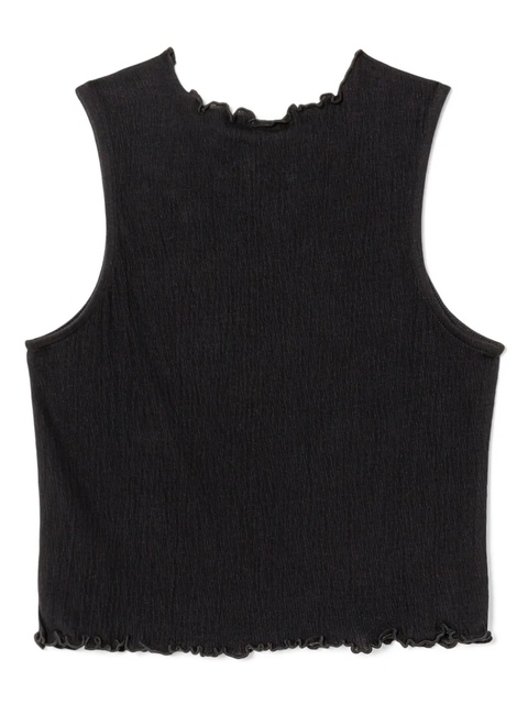 RE/DONE crinkled round-neck tank top - Black - zdjęcie produktu nr 2