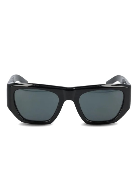 Saint Laurent Eyewear logo-plaque rectangle sunglasses - Black - zdjęcie produktu nr 2