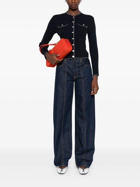 Maje striped-trim cardigan - Blue - zdjęcie produktu nr 1