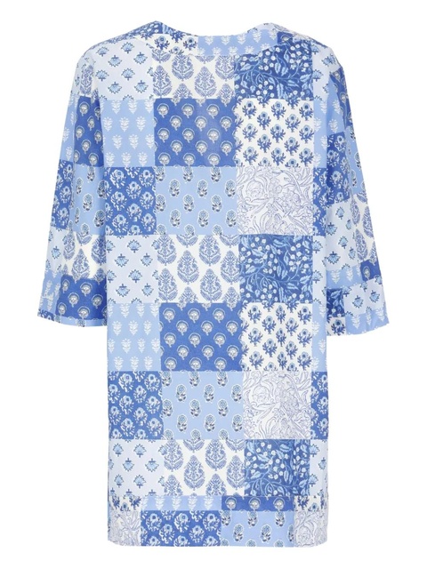 MC2 Saint Barth patchwork V-neck mini dress - Blue - zdjęcie produktu nr 2