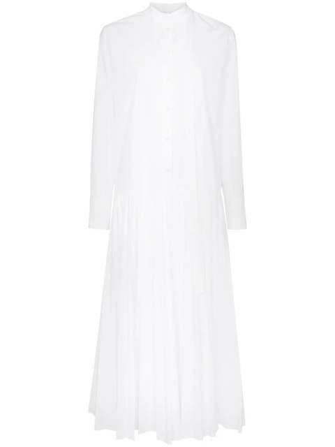 Valentino Garavani pleated cotton-blend poplin dress - White - zdjęcie produktu nr 1