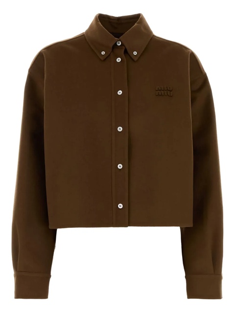 Miu Miu Double cashmere shirt - F0046 Brown - zdjęcie produktu nr 1
