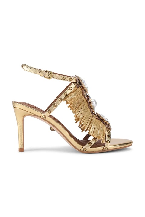 Kurt Geiger London sandały skórzane Jewel Fringe Sandal kolor złoty 5387261189 - zdjęcie produktu nr 1