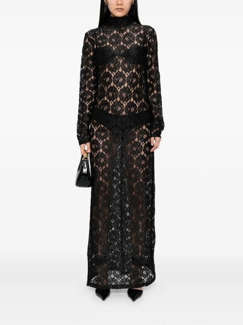 Róhe geometric-lace turtleneck dress - Black - zdjęcie produktu nr 1