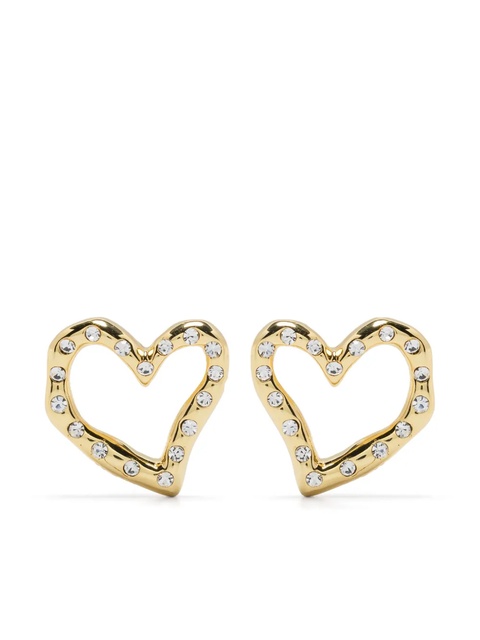 Maje rhinestone-embellished heart-shaped earrings - Gold - zdjęcie produktu nr 1
