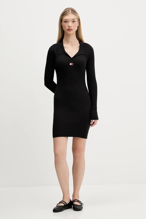 Tommy Jeans sukienka kolor czarny mini dopasowana DW0DW22183 - zdjęcie produktu nr 2