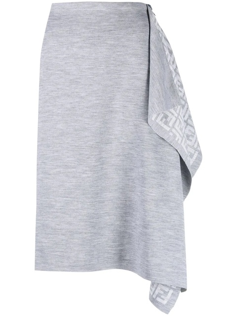 FENDI asymmetric knitted wrap skirt - Grey - zdjęcie produktu nr 1