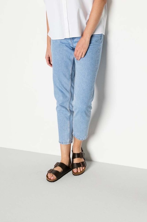 Birkenstock klapki skórzane Arizona damskie kolor brązowy 51103 - zdjęcie produktu nr 2