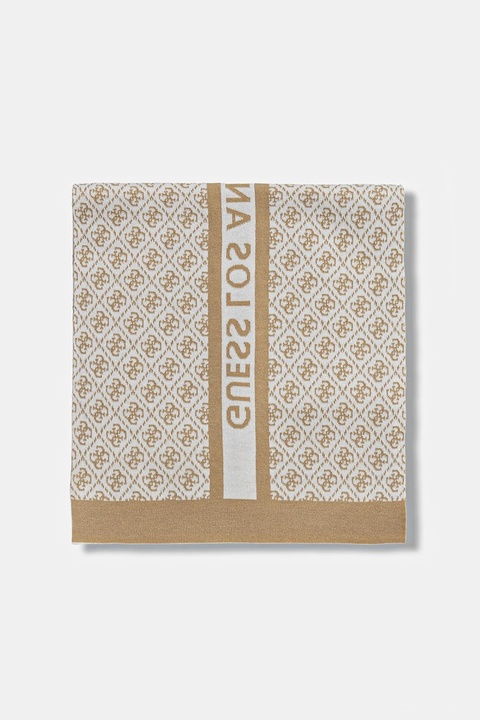 Guess szalik z domieszką wełny SEVYN kolor zielony wzorzysty W4BZ22 Z3JD2 - zdjęcie produktu nr 2