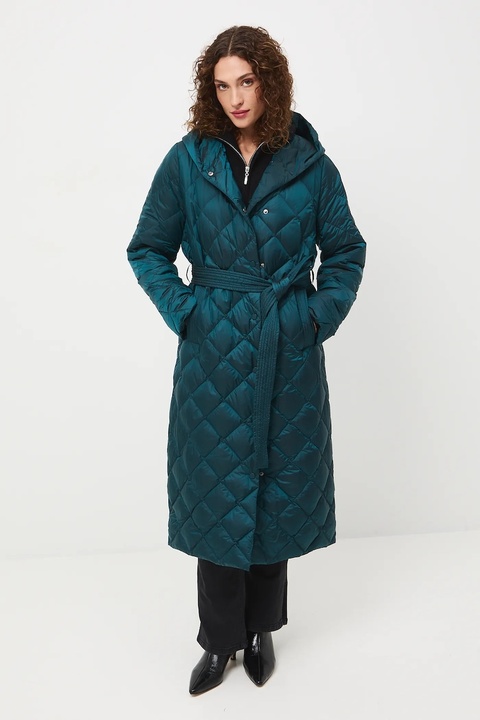 Medicine płaszcz puchowy damski kolor turkusowy - zdjęcie produktu nr 2