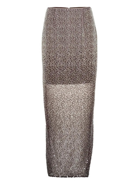 ROTATE BIRGER CHRISTENSEN beaded maxi skirt - Brown - zdjęcie produktu nr 1