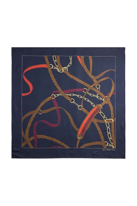 Lauren Ralph Lauren apaszka jedwabna damski kolor granatowy wzorzysta 454P09781 - zdjęcie produktu nr 2